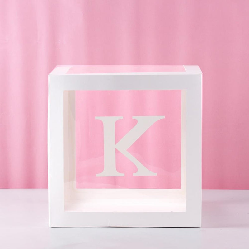 Baby Shower Box Custom Alphabet Name Transparent Balloon Box Birthday Party Decoration Kids DIY Wedding Baby Shower Suppiles