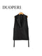 DUOPERI Jacket Women Blazer Gilet Sleeveless Vest Fashion Casual Streetwear Woman Waistcoat Tops veste femme