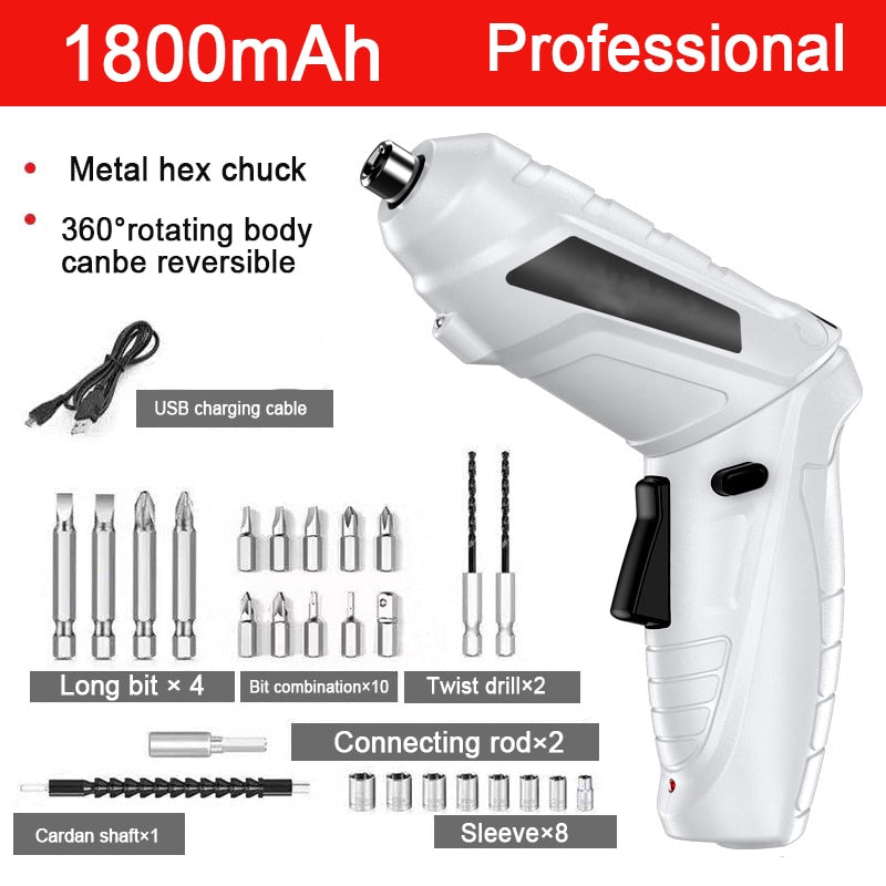 Electric Screwdriver Battery Rechargeable Cordless Screwdriver Powerful Impact Wireless Screwdriver Drill Electric Screw Driver