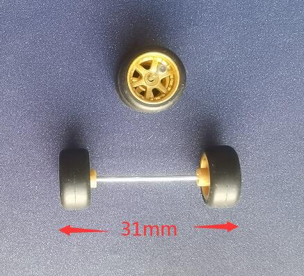 4PCS 1/64 Scale Alloy Car Model 5.2mm/11mm Size Rubber Tires + Wheels + Axles for Modified 1:64 Matchbox/Domeka/HW Model Cars