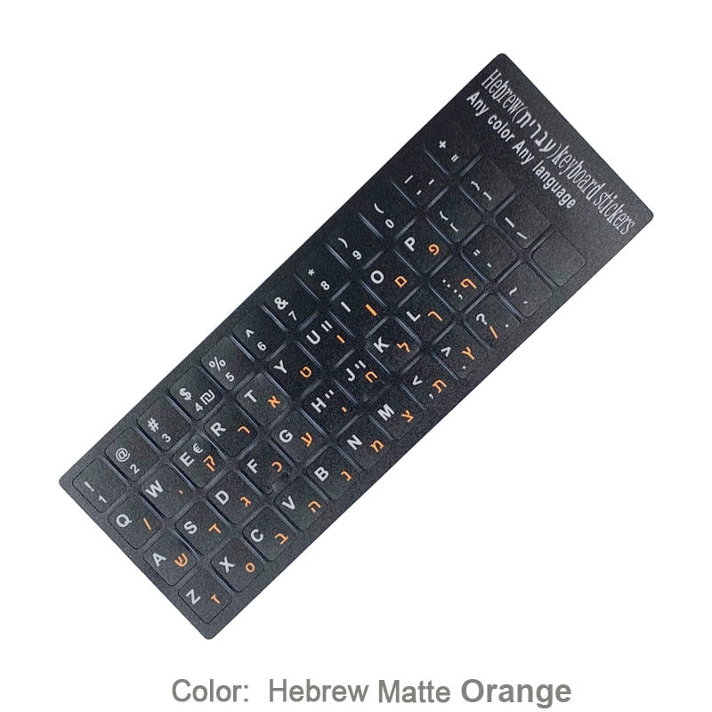 SR Standard Matte 3 in 1 Hebrew 15 Kinds Keyboard Stickers Language-English Arabic Russian Letter Film for PC Laptop Accessories