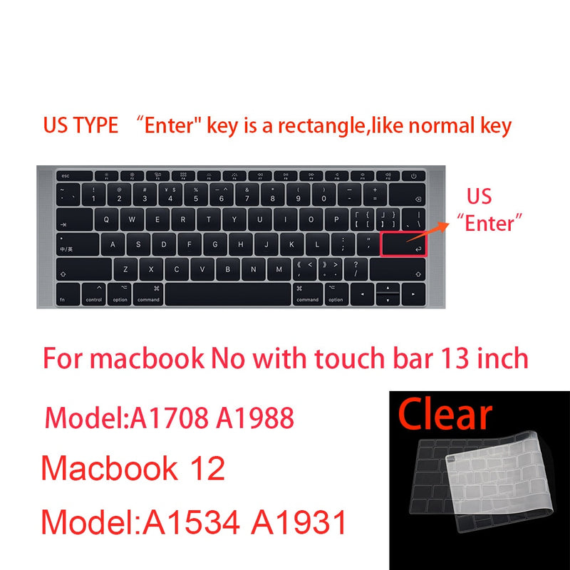 Keyboard cover for Apple Macbook pro13/16/15 Air13 inch All series Laptop silicone Case Clear Protector Skin A2442 A2337 EU/US
