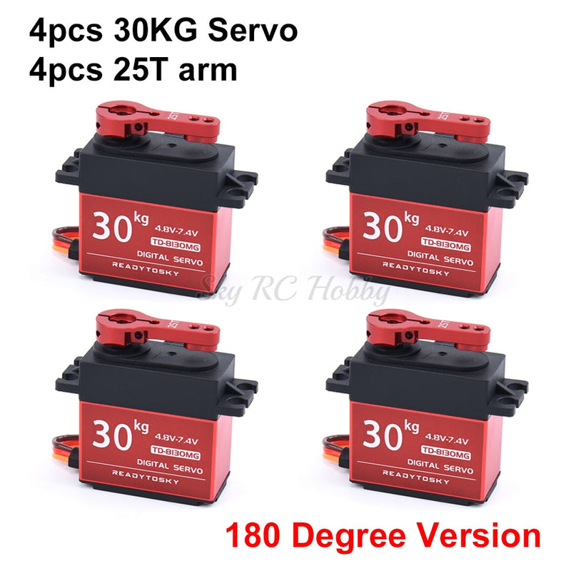 Waterproof 20KG 25KG 30kg 35kg 40KG 60KG Servos 180 270 360 Degree Large Torque Digital Servo Metal Gears 25T Arm For RC Car