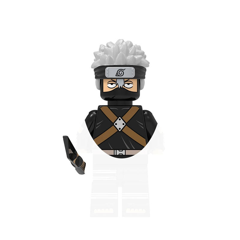Naruto Sasuke Kakashi Akatsuki bricks Building Blocks Anime cartoon Mini Action Figures Heads Assembly Toys kids Christma Gifts