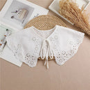 Linbaiway 2022 Lace Chiffon Doll Fake Collar Ladies Shawl Wrap Removable Detachable Embroidered False Collar Clothes Accessory
