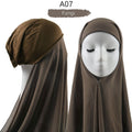 Women Muslim Instant Chiffon Hijab With Cap Underscarf Bonnet HIjabs  Scarf Islam Headscarf Headwrap Turbante