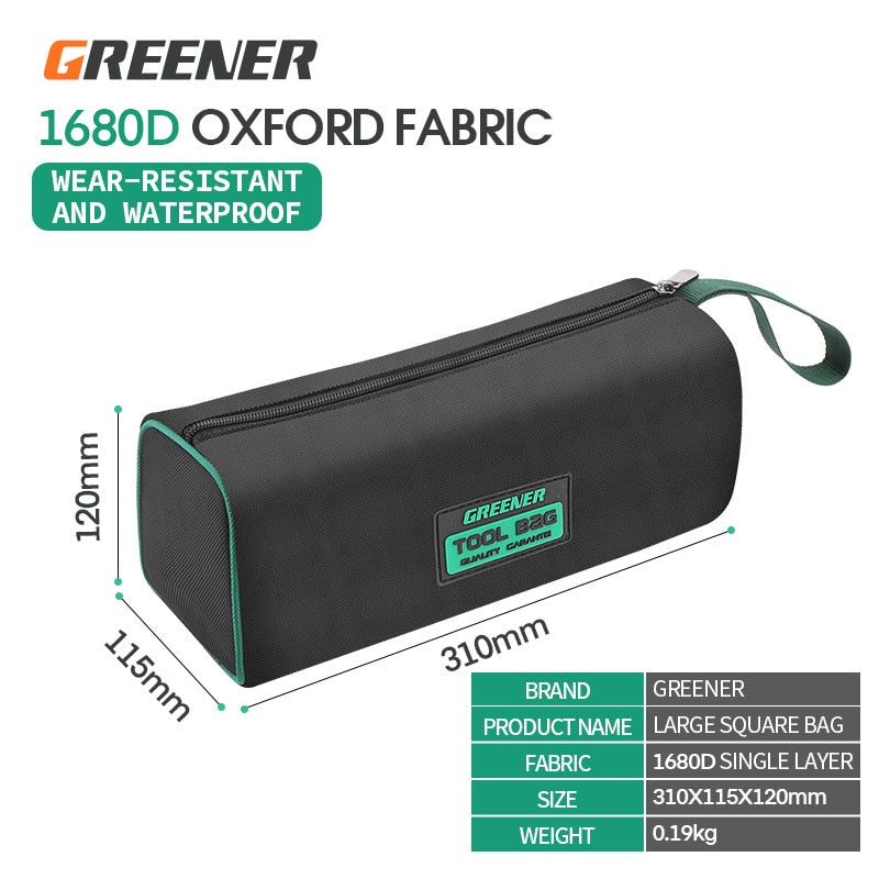 Greener Multi-Function Tool Bag Multi-Pocket Waterproof Anti-Fall Storage Bag 1680D Oxford Cloth Electrician Bag