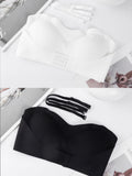 Strapless Bra Large Size Thin Section Gather Lace Non-Slip Bras Invisible Bra Lift Push Up Beautiful Back Women&#39;s Underwear