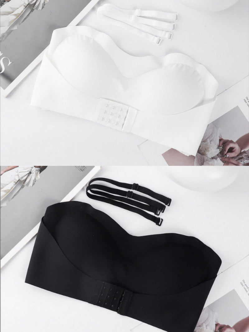 Strapless Bra Large Size Thin Section Gather Lace Non-Slip Bras Invisible Bra Lift Push Up Beautiful Back Women&