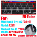 Keyboard cover for Apple Macbook pro13/16/15 Air13 inch All series Laptop silicone Case Clear Protector Skin A2442 A2337 EU/US