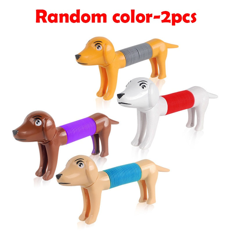 New Giraffe Pop Tubes Toys Kids Sensory Learning Toy Stress Relief Squeeze Fidget Toy Retractable Plastic Tube Decompression Toy
