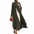 Ramadan Open Chiffon Abaya Dubai Women Sash Marocain Kaftan Eid Hijab Long Robe Muslim Fashion Clothes Turkey Vestido De Mujer