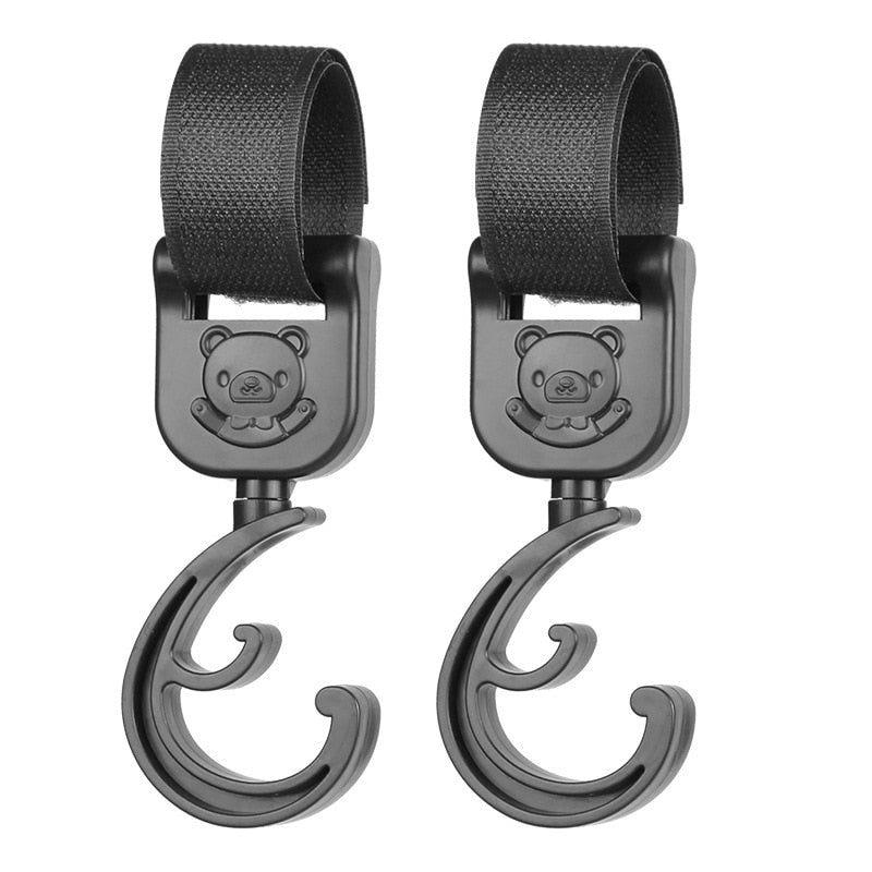 2pcs Baby Hanger Baby Bag Stroller Hooks Pram Rotate 360 Degree Baby Car Accessories Stroller Organizer Stroller Accessories