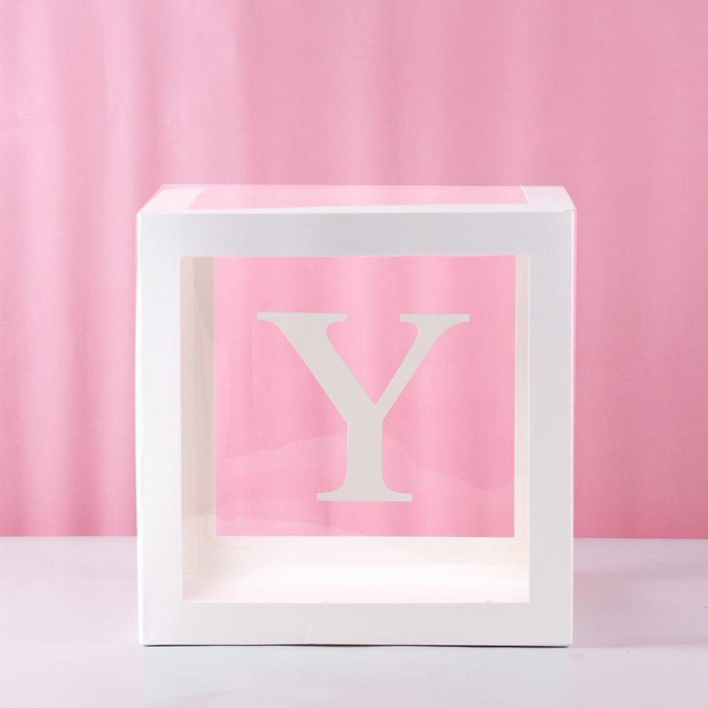 Baby Shower Box Custom Alphabet Name Transparent Balloon Box Birthday Party Decoration Kids DIY Wedding Baby Shower Suppiles