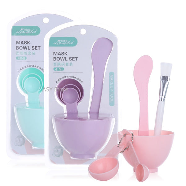 6pcs DIY Mask Bowl Mixing Brush Makeup Tool Set 4 In1 Beauty Skin Care with Brush Mixed Stir Spatula Stick Measuring Spoon Kit