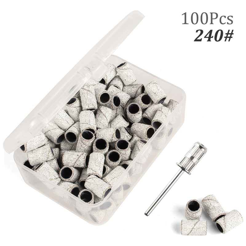 100pcs 80''/120''/180" Nail Art Sanding Bands Gel Polish Remover Tool Accessory for Electric Nail Machine Nail Drill Bits