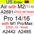 Keyboard Cover for Macbook Air 13 M2 Pro 13 M1 14 Max 15 16 Bar ID 17 Retina 11 Silicone Protector Skin Case A2337 A2442 A2681