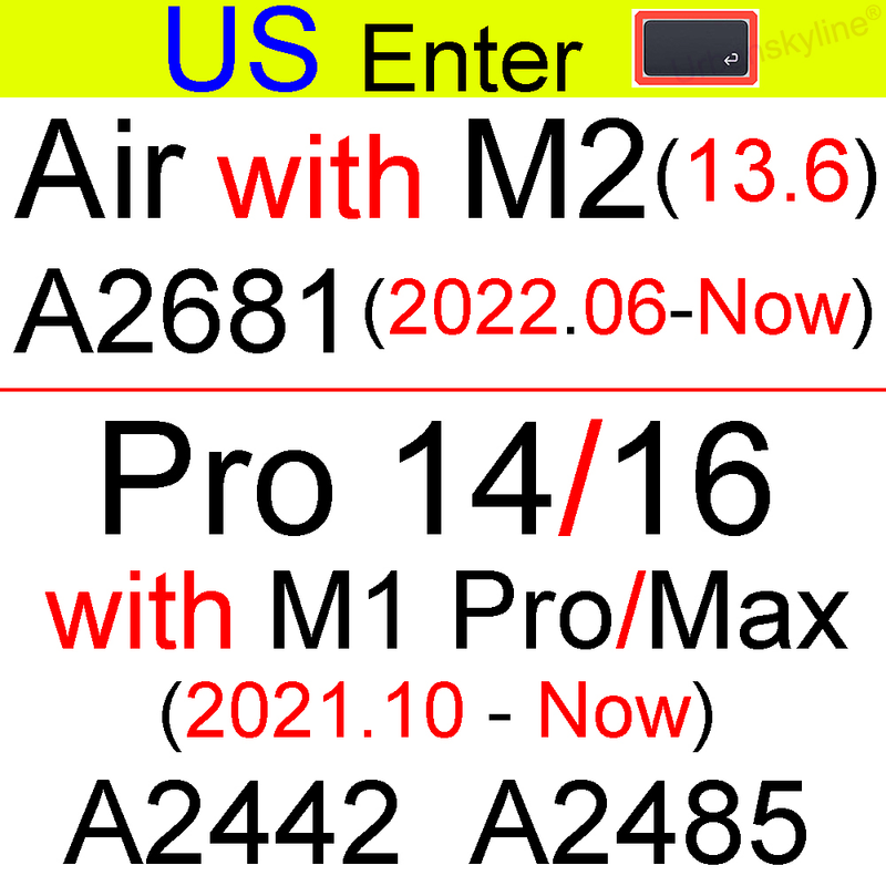 Keyboard Cover for Macbook Air 13 M2 Pro 13 M1 14 Max 15 16 Bar ID 17 Retina 11 Silicone Protector Skin Case A2337 A2442 A2681