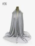 Pleated Plain Hijab Scarf Muslim Women Cotton Crinkle Headband Veil Scarves 2021 Fashion Islamic Headscarf Head Wraps Turban