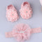 Lovely Pearl Bows Newborn Baby Girl Headband Socks Set Lace Flower Baby Hair Band Turban Baby Little Girl Hair Accessories