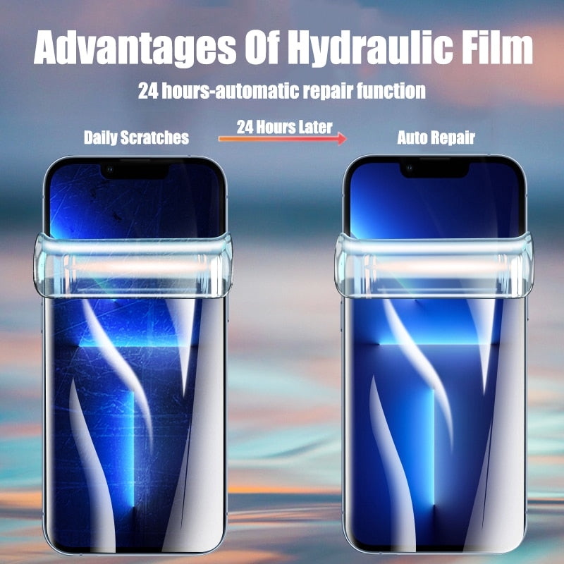 4PCS Full Cover Hydrogel Film On The For iPhone 13 12 11 For iPhone X XR XS MAX 6 7 8 Plus 11 12 13 14 Pro Max Screen Protector