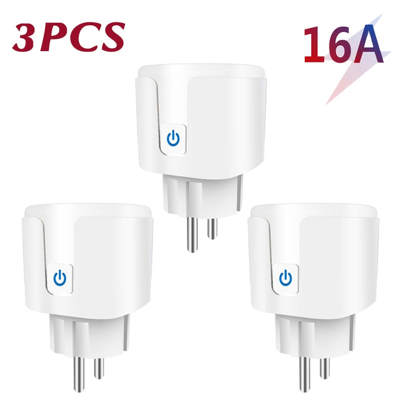 Aubess Smart Socket EU 16A/20A AC100-240V Wifi Smart Plug Power Outlet, Alexa Google Home Voice Control, For Tuya Smart Life APP