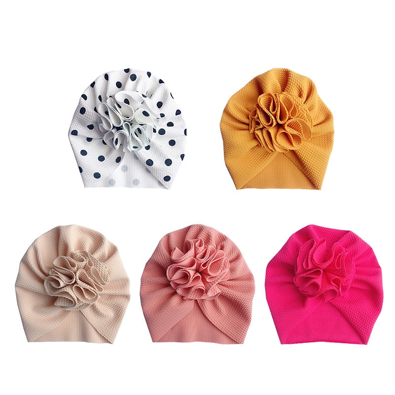 Cute Flower Baby Hat Toddler Turban Infant Head wraps Kids Bonnet Newborn Toddler Beanie Cap for  0-18m