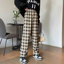 Plaid Thin pants women summer 2022 new high-waisted loose-fitting straight trousers dropshipping tug pants casual pants