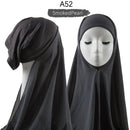 Women Muslim Instant Chiffon Hijab With Cap Underscarf Bonnet HIjabs  Scarf Islam Headscarf Headwrap Turbante