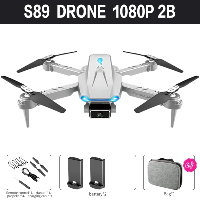 2022 New Mini Drone S89 pro 4k Profesional HD Dual Camera WiFi  Fpv Drones Height Preservation Rc Helicopters Quadcopter Toys