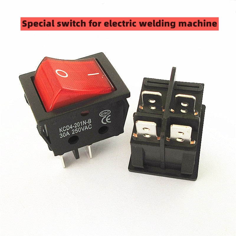 1 PCS,30/35A 250/125V AC High Current,ON/OFF,Special for Eelding Machine,KCD4,Sterling Silver Point,Rocker Power Button Switches
