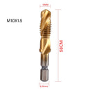 New Titanium Plated Hex Shank HSS Screw Thread Metric Tap Drill Bits Screw Machine Compound M3 M4 M5 M6 M8 M10 Hand Tools