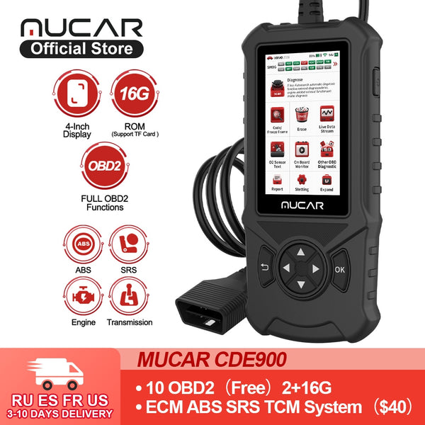 MUCAR CDE900 CDL20 Lifetime Free Obd2 Car Auto Diagnostic Tools Obd 2 Scanner Automotivo Code Reader Check Engine PK ELM 327