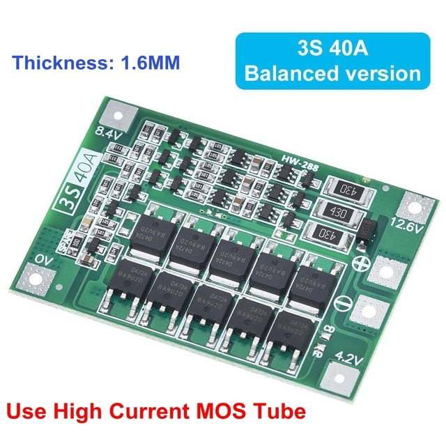 3S/4S 40A 60A Li-ion Lithium Battery Charger Protection Board 18650 BMS For Drill Motor 11.1V 12.6V/14.8V 16.8V Enhance/Balance