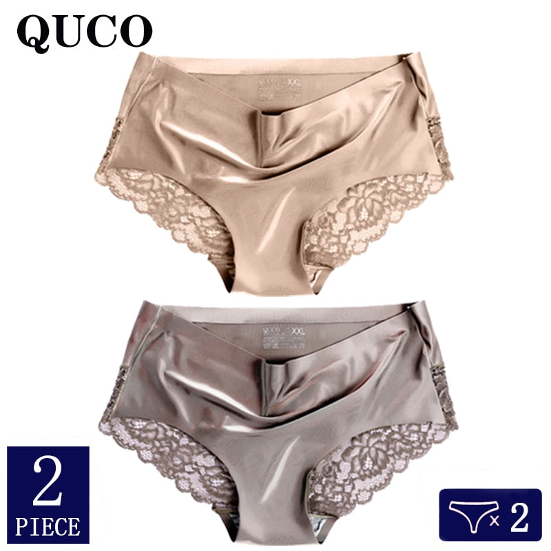 2pcs/lot QUCO Brand sexy Women Underwear High Quality Women Panties Seamless Underwear Solid  Lingerie underwear women