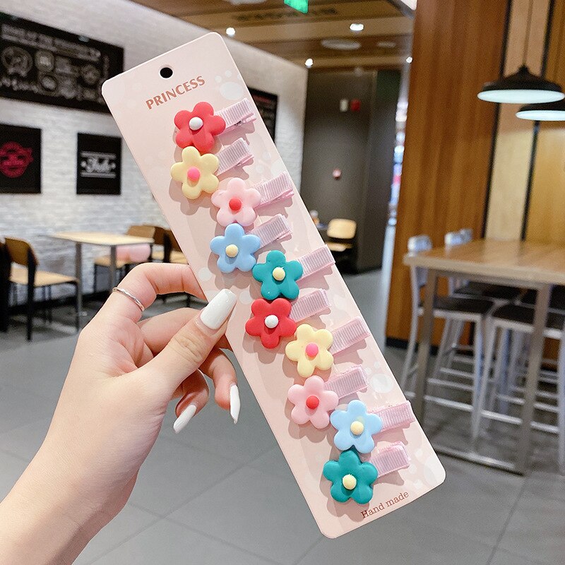 Children Hairpin Fruit Hair Clips Baby Side Bangs Clip for Kawaii Girls Headdress Hair Accessories Baby Bows 10 PCS 2021 New