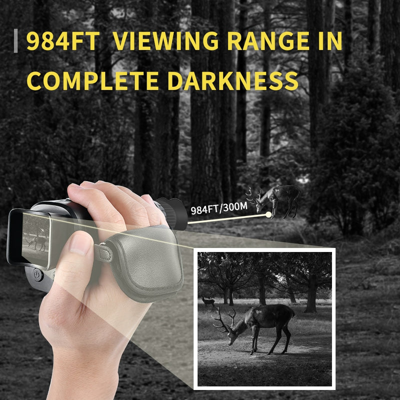 1080P HD Monocular Night Vision Device Infrared 5x Digital Zoom Hunting Telescope Outdoor Day Night Dual Use Full Dark 300m