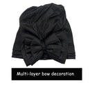Shinning Multi-layer Bowknot Turban Cap for Woman Fashion African Headtie Nigeria Wedding Turbans Hat Muslim Headwrap Bonnet