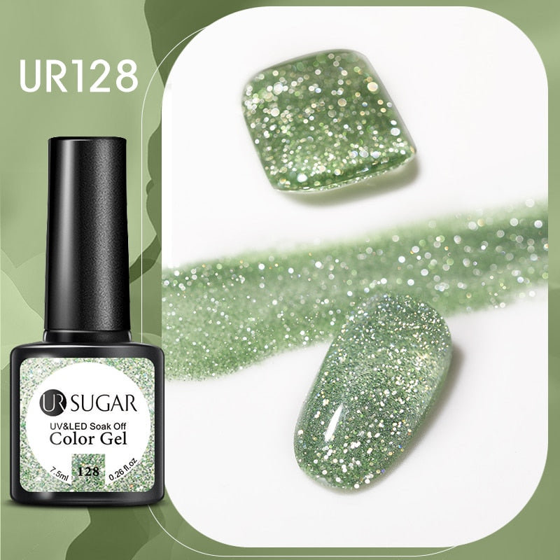 UR SUGAR Sparkling Gel Nail Polish Reflective Glitter Nail Gel Semi Permanent Nail Art Varnish For Manicures Need Base Top Coat