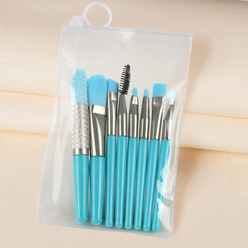 4/6/8Pcs Makeup Brushes Set With Bag Lip Eye Shadow Brush Professional Cosmetic Brushes Kit Travel Mini Makeup Brush beauty tool