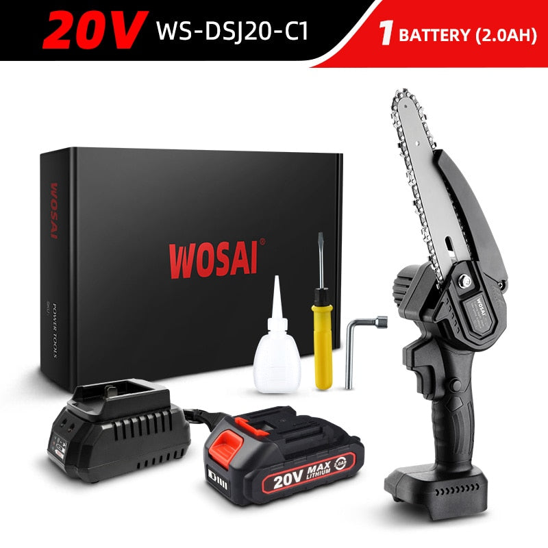 WOSAI 20V Brushless Saw 6 Inch Handheld Pruning Chain Saw Portable Mini Electric Saw Woodworking Cutting Tools MT-Series