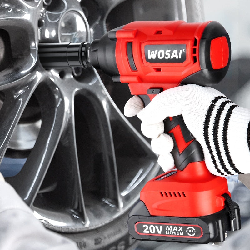 WOSAI 20V Electric Impact Wrench 600N.m Brushless Wrench Rechargeable 1/2 inch Li-ion Battery For Car Tires Cordless Power Tools