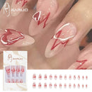 Fake Nails Art Nail Tips Press on False with Designs Set Full Cover Artificial Short Packaging Kiss Display Clear Tipsy Stick
