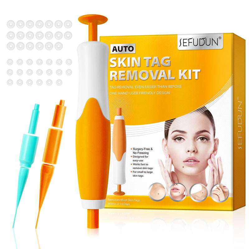 2 IN 1 Auto Skin Tag Remover Kit Micro Skin Tag Removal Device Adult Mole Stain Wart Remover Face Care Skincare Pen Removal Set