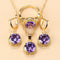2022 Sell Well Wedding 925 Mark Jewelry Sets Black Zircon Dangle Earrings And Necklace Ring 3 Piece Set women Trendy Costume