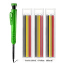 Solid Carpenter Pencil with Refill Leads and Built-in Sharpener for Deep Hole Mechanical Pencil Marker Marking Woodworking Tools