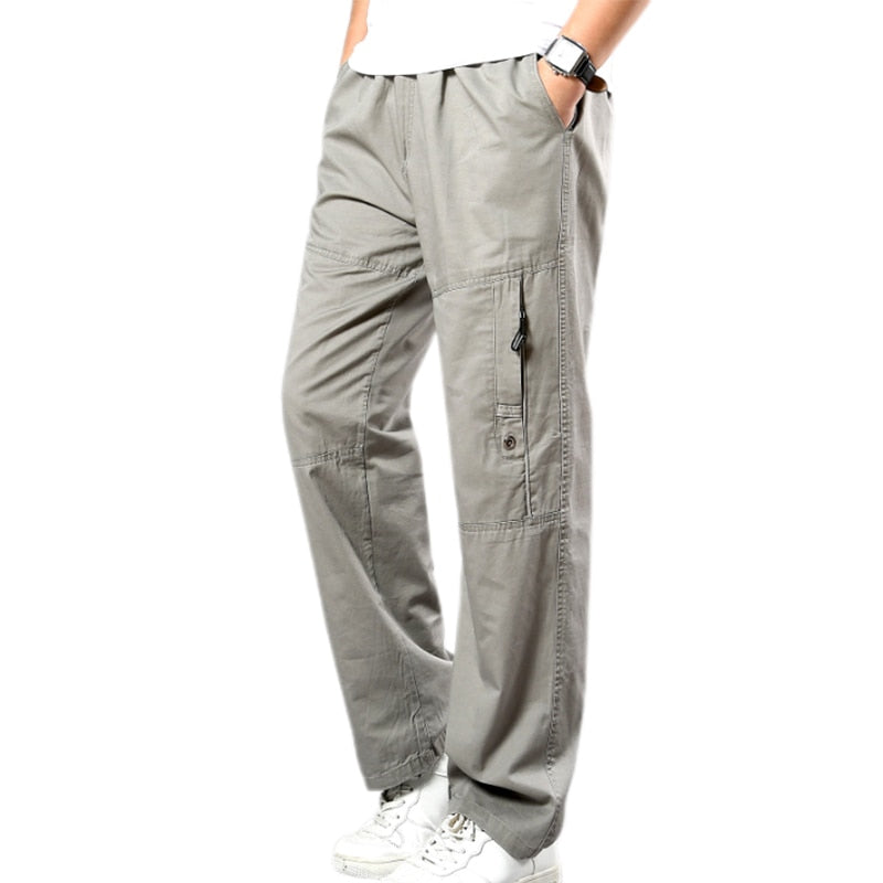Loose Straight men pants summer Tactical Cargo Pants Multiple Pockets Fitness Work Male Trousers Streetwear Big Size 5XL