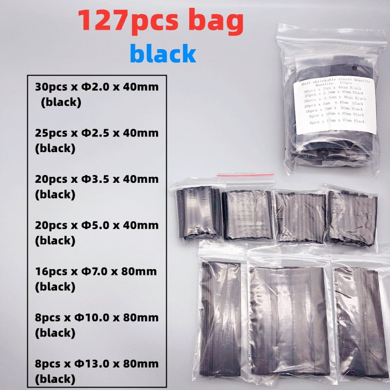 2:1,Heat Shrink Tubing,127/135/164/328/530/625 PCS,Insulated Polyolefin Sheathed,Electronic DIY Kit,Electrical Connection Tubing