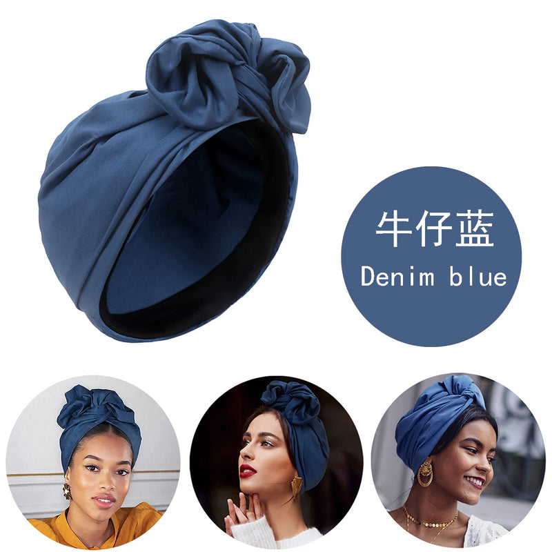 French Vintage Turban Hat Fashion Female Bandana Headband Women&