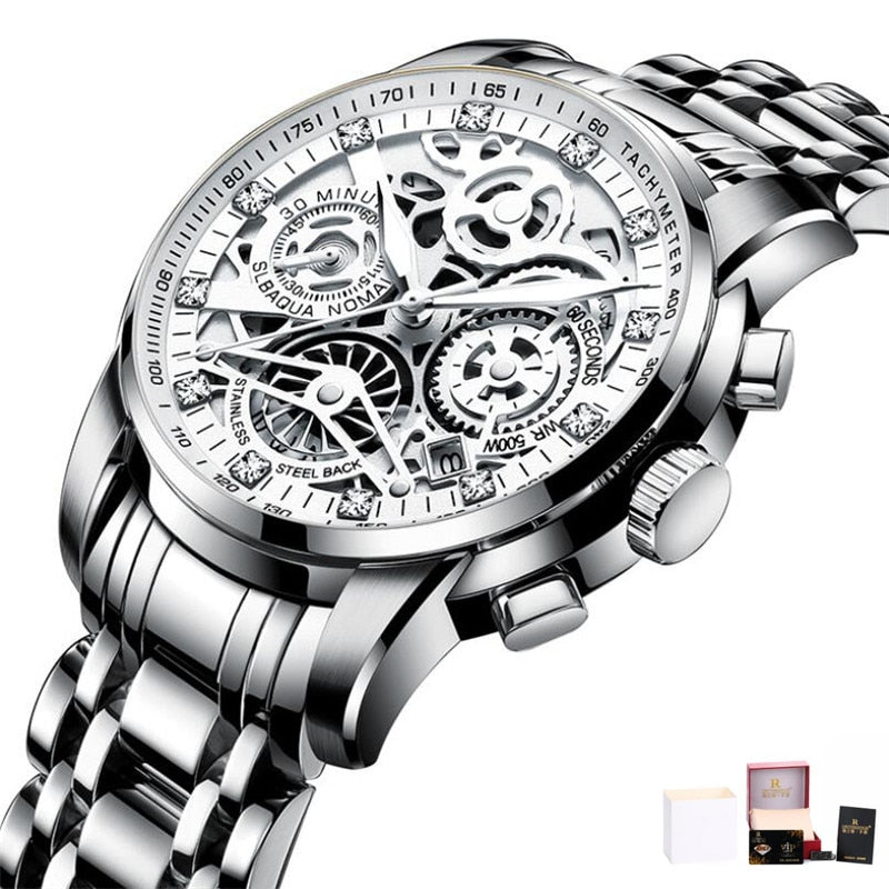 Flywheel Rotating Window Mens Watches Luxury Fashion Luminous Auto Date Men Quartz Watch Waterproof Male Clock relogios Relogio